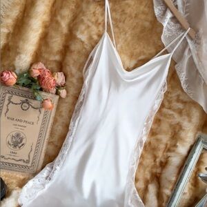 Elegant White Lace Slip Dress